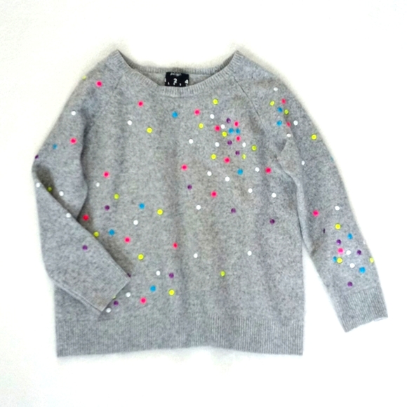 Lord & Taylor 424 Fifth Women's Grey Cashmere/ Wool Blend "Button" Sweater L - Picture 11 of 17